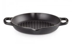 Le Creuset Hoge Grillplaat Rond ø 25 Cm Gietijzer Mat Zwart