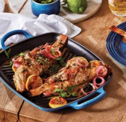 Le Creuset Rechthoekige Grill 30 Cm Gietijzer Azure -Keuken Verkoop azu4