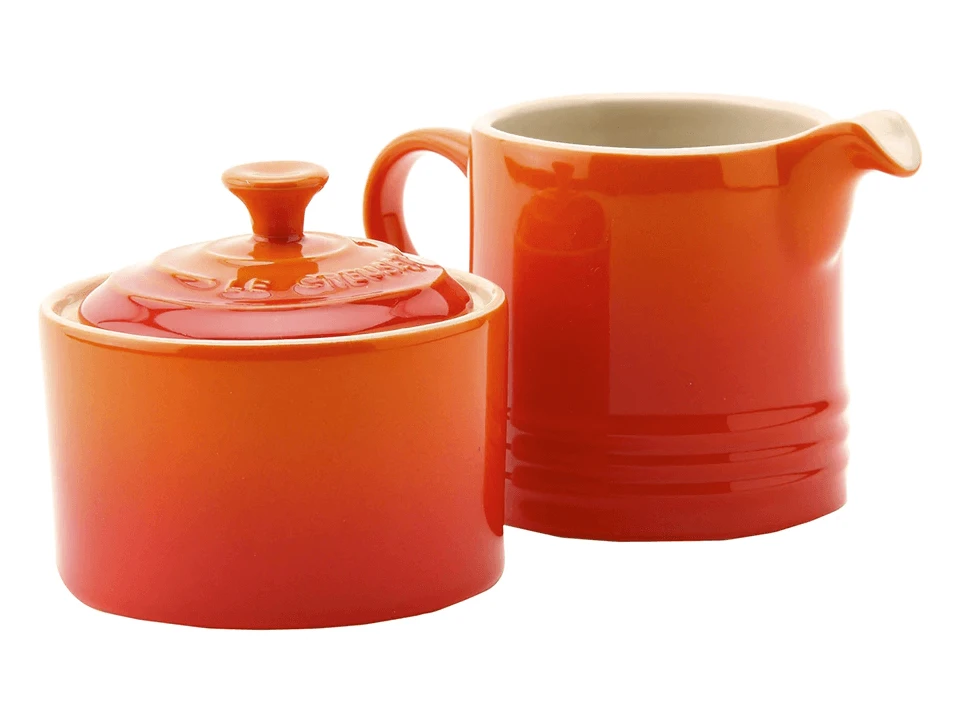 Le Creuset Suiker- En Melkset Aardewerk Vulcanique 2-delig 1 Le Creuset Suiker- En Melkset Aardewerk Vulcanique 2-delig