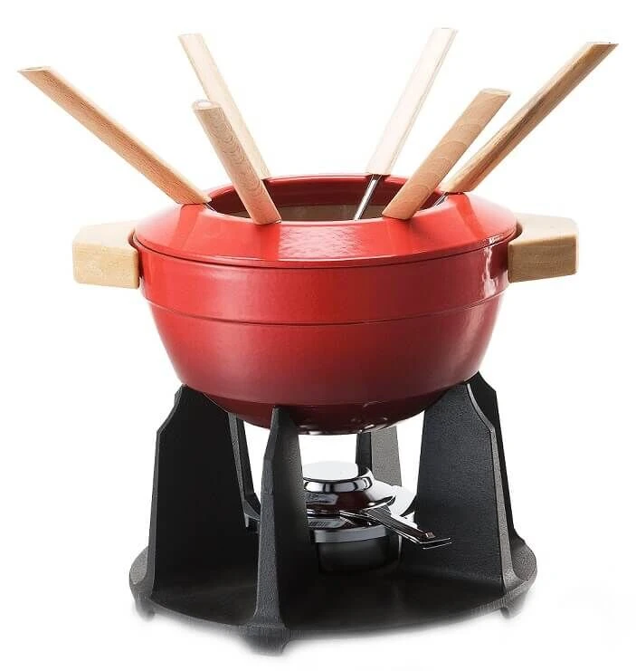 Le Creuset Fondueset Met Houten Handgrepen 2 Liter Gietijzer Kersrood 1 Le Creuset Fondueset Met Houten Handgrepen 2 Liter Gietijzer Kersrood