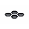 Le Creuset Hexagon Serveerschaaltje 9,5 Cm Aardewerk Zwart 4 Stuks