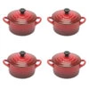 Le Creuset Minipan ø 10 Cm Aardewerk Kersrood 4 Stuks