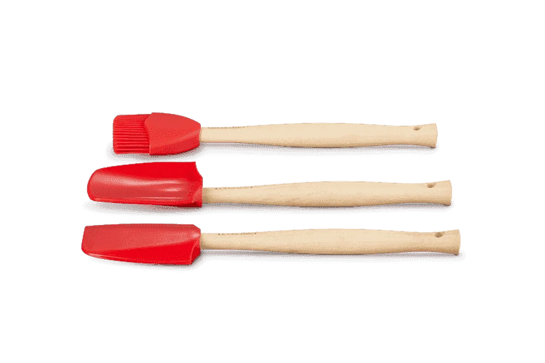 Le Creuset Spatelset Silicone Kersrood 3-delig 1 Le Creuset Spatelset Silicone Kersrood 3-delig