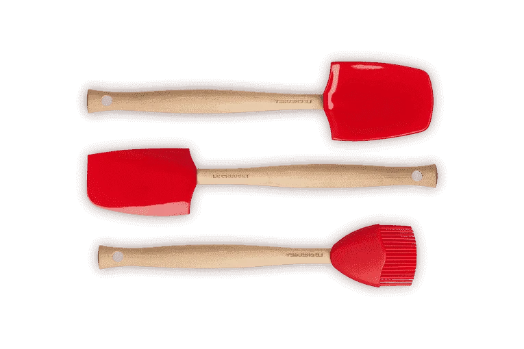Le Creuset Spatelset Silicone Kersrood 3-delig 4 Le Creuset Spatelset Silicone Kersrood 3-delig - Image 4