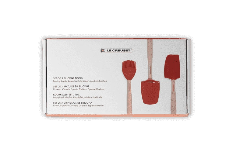 Le Creuset Spatelset Silicone Kersrood 3-delig 5 Le Creuset Spatelset Silicone Kersrood 3-delig - Image 5