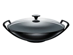 Le Creuset Wok Met Glazen Deksel 4,5 Liter ø 36 Cm Gietijzer Mat Zwart