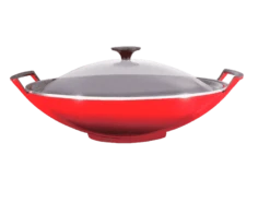 Le Creuset Wok Met Glazen Deksel 4,5 Liter ø 36 Cm Gietijzer Kersrood