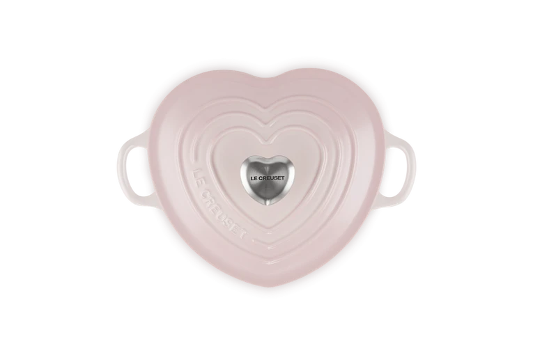 Le Creuset Braadpan Hartvormig Met Rvs Knop 2 Liter Gietijzer Shell Pink 2 Le Creuset Braadpan Hartvormig Met Rvs Knop 2 Liter Gietijzer Shell Pink - Image 2